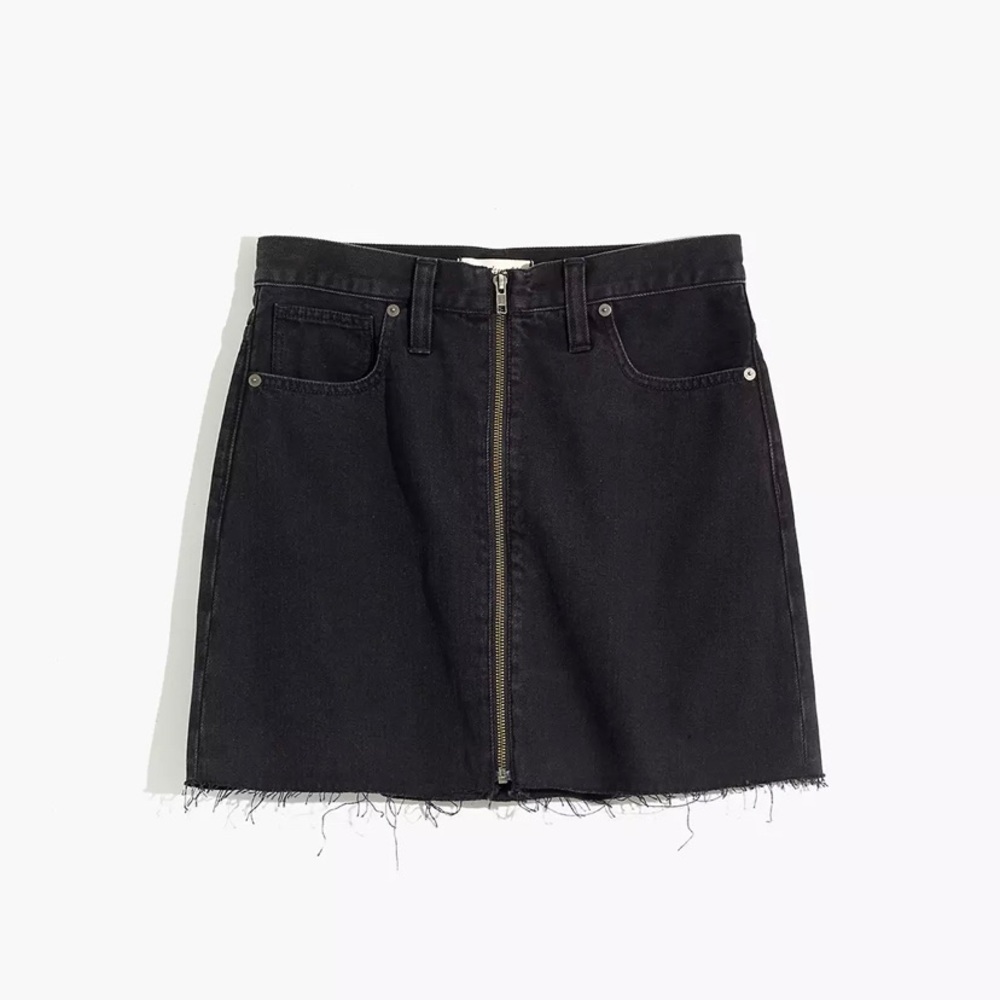 Madewell Rigid Denim A-Line Mini Skirt in Black